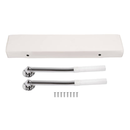 Solidspare For Universal Boat Seat Backrest W/Folding Arms Leaning Post White + Silvery
