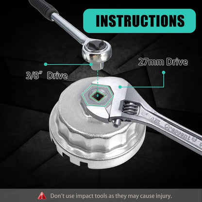 Solid Spare Oil Filter Cup Wrench Tool for Toyota and Lexus 2.5L,2.7L,3.5L,4.0L,4.6L,5.7L