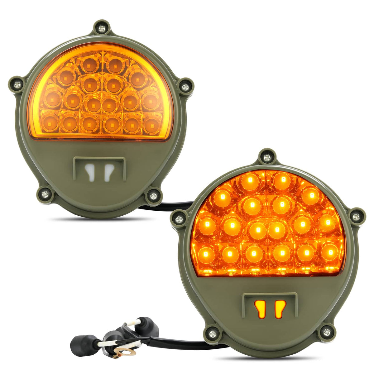 Solid Spare 2x New LED Front Turn Signal Lights Yellow Lens For Humvee M35 M998 #12422957