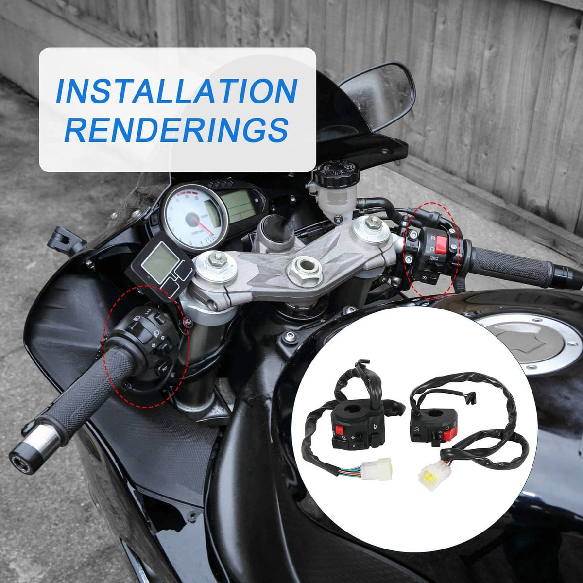 Solidspare 7/8" Motorcycle Handlebar Horn Button Turn Signal Fog Light Controller Switch