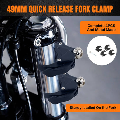 Solidspare Fit For Harley Dyna 2006-2017 Quarter Headlight Fairing Windshield & 49mm Clamps
