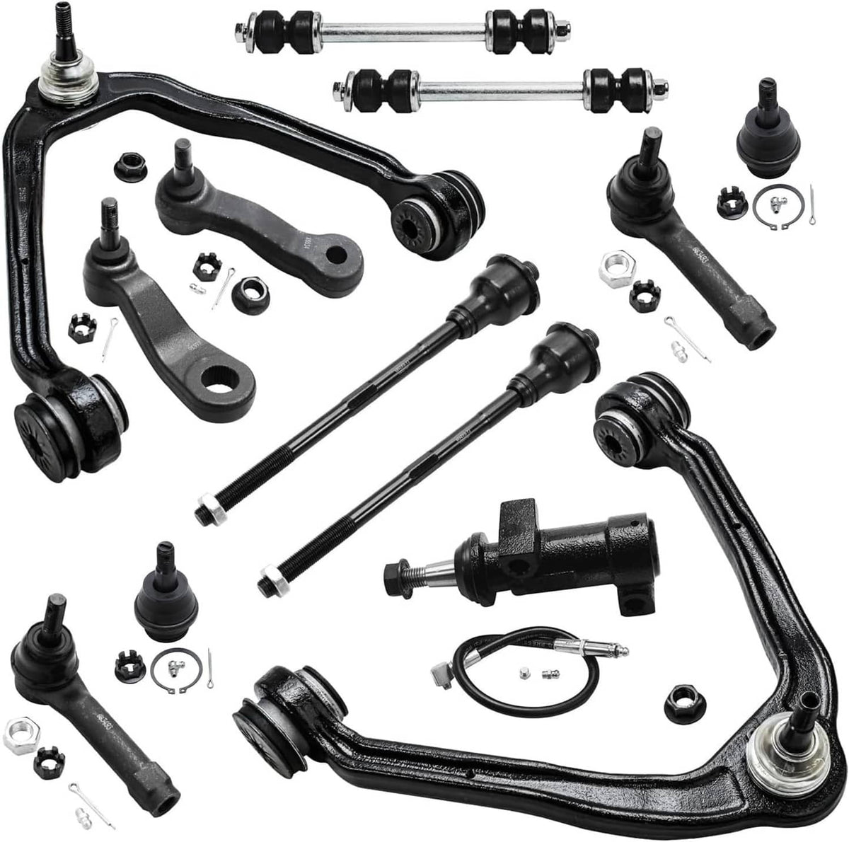 Solidspare 13Pcs Front Upper Control Arms Tie Rods Idler Arm Kit For Chevy Silverado 1500