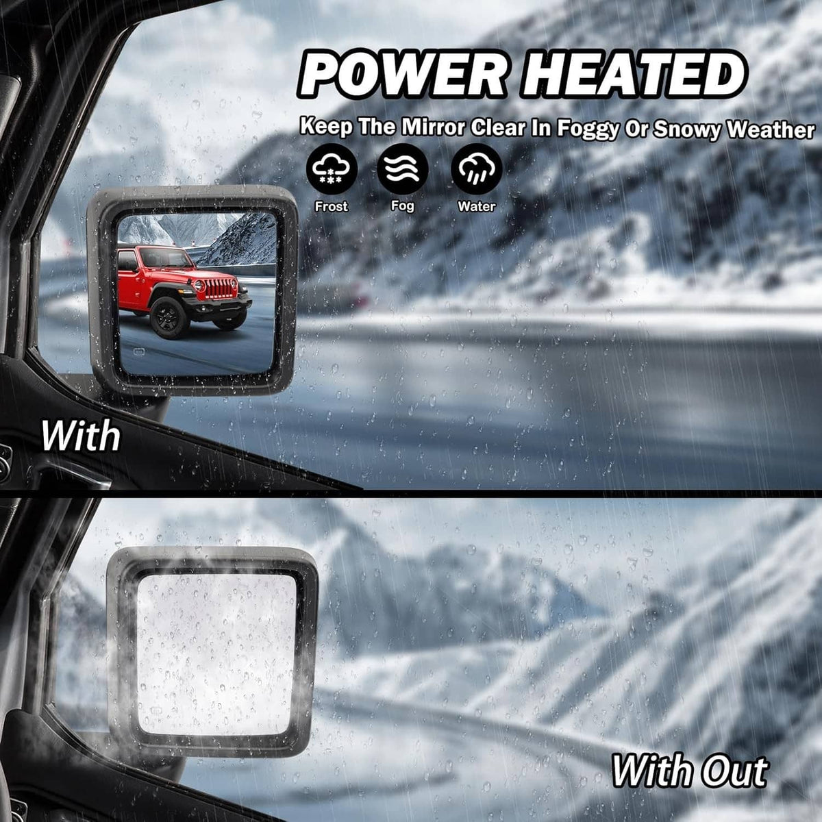 Solidspare Power Heated Rear View Mirror Passenger For Jeep Wrangler 18-24 &Gladiator 20-24