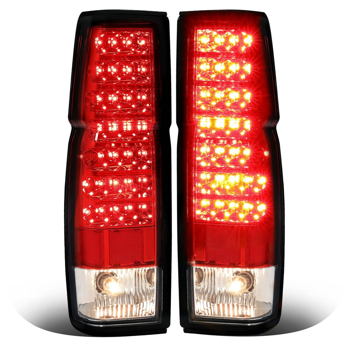 Solid Spare Red Clear LED Tail Lights Brake Lamps For Nissan D21 Hardbody Pickup 1986-1997