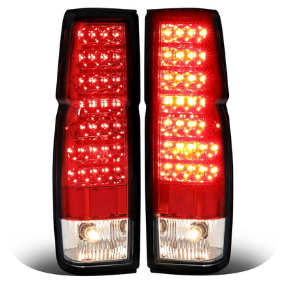 Solid Spare Red Clear LED Tail Lights Brake Lamps For Nissan D21 Hardbody Pickup 1986-1997