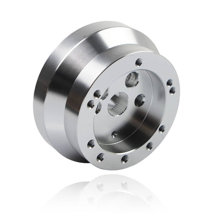 Solidspare Silver 5 & 6 Hole Steering Wheel Polished Hub Adapter For GM Chevy Aluminum