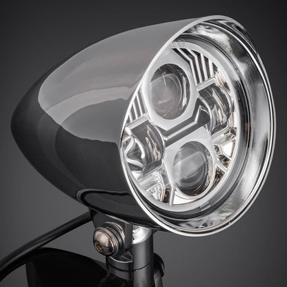 Solidspare 4.5" LED Motorcycle Headlights Bullet Vintage Head Lamp For Harley Dyna Softail