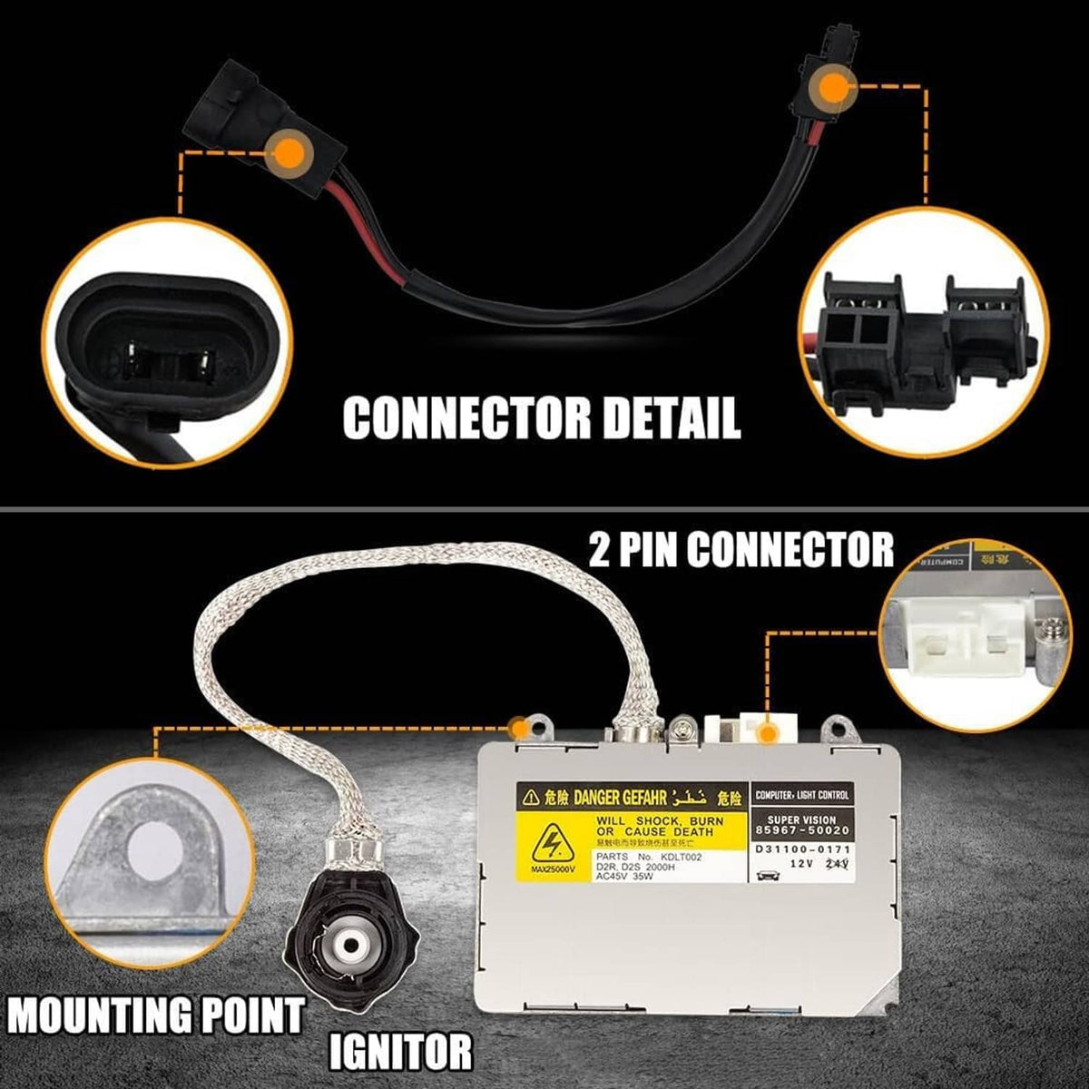 Solidspare New HID Xenon Ballast Headlight Control Module For Lexus Rx350 ES300 ES330 IS300