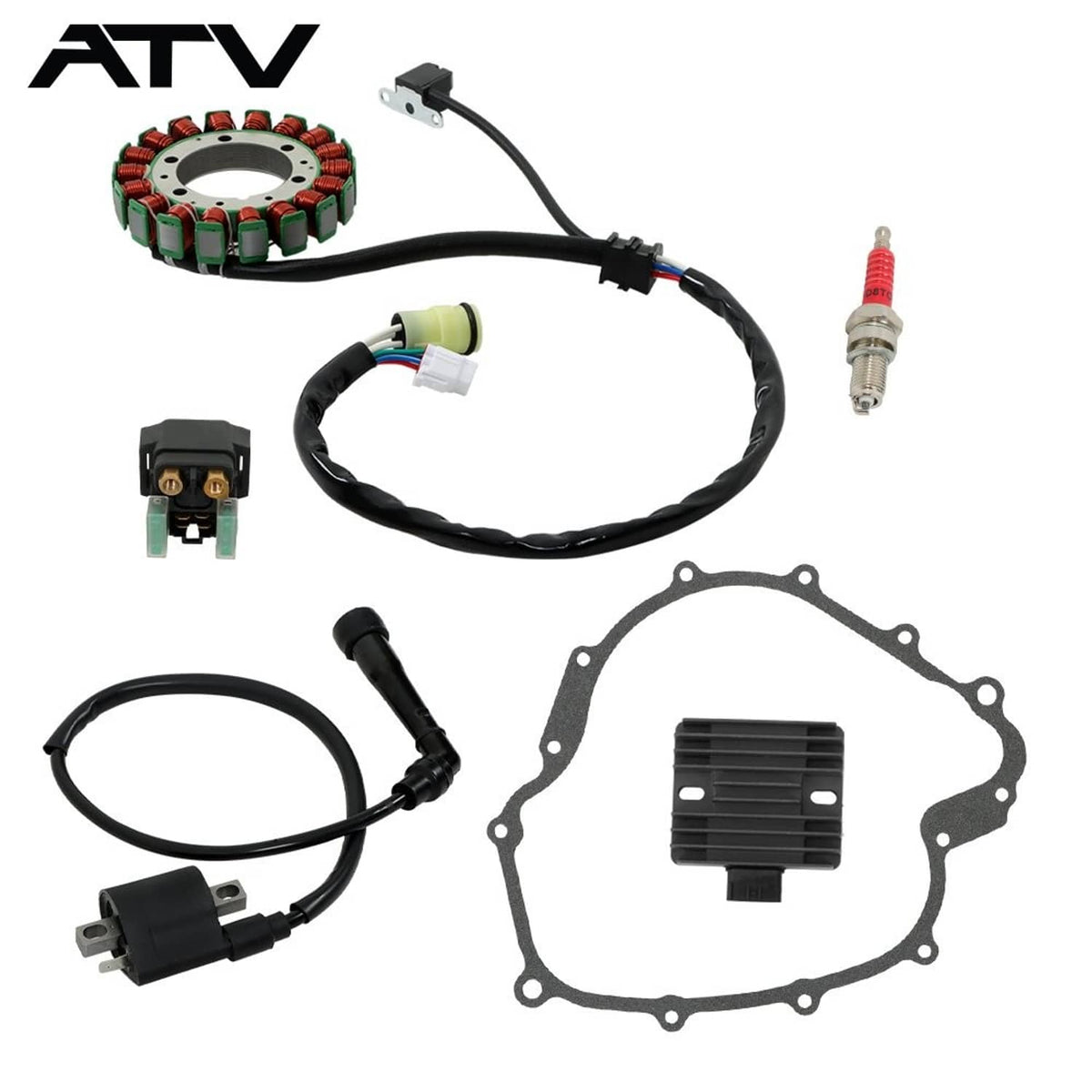 Solidspare Ignition Coil Relay Rectifier Stator For Yamaha YFM660 Grizzly 660 2002-2008