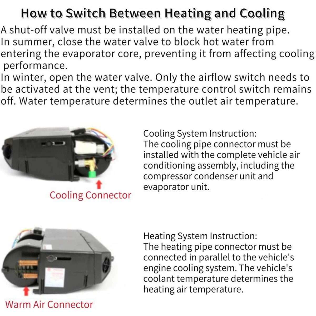 Solidspare 12V Electric Cool & Heat Universal Underdash Air Conditioner DC Auto Car A/C 63A