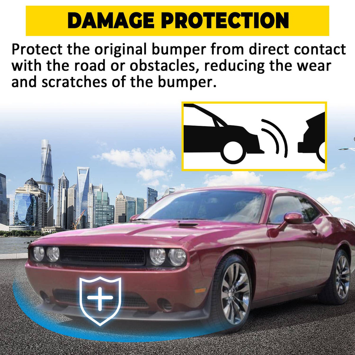 Solid Spare For Dodge Challenger 2008-2014 SRT Style Front Bumper Chin Spoiler Splitter Lip