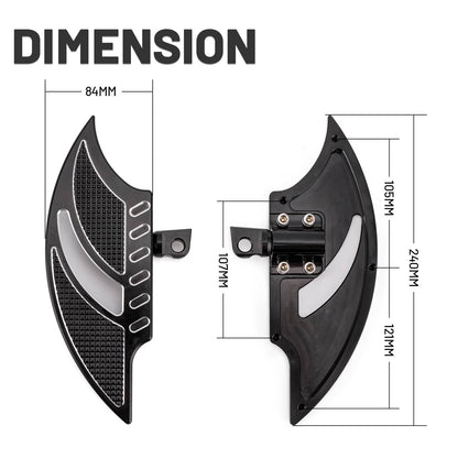 Solidspare Motorcycle Male Mount Foot Pegs Footboards CNC Cut For Harley Softail FL 1986-24