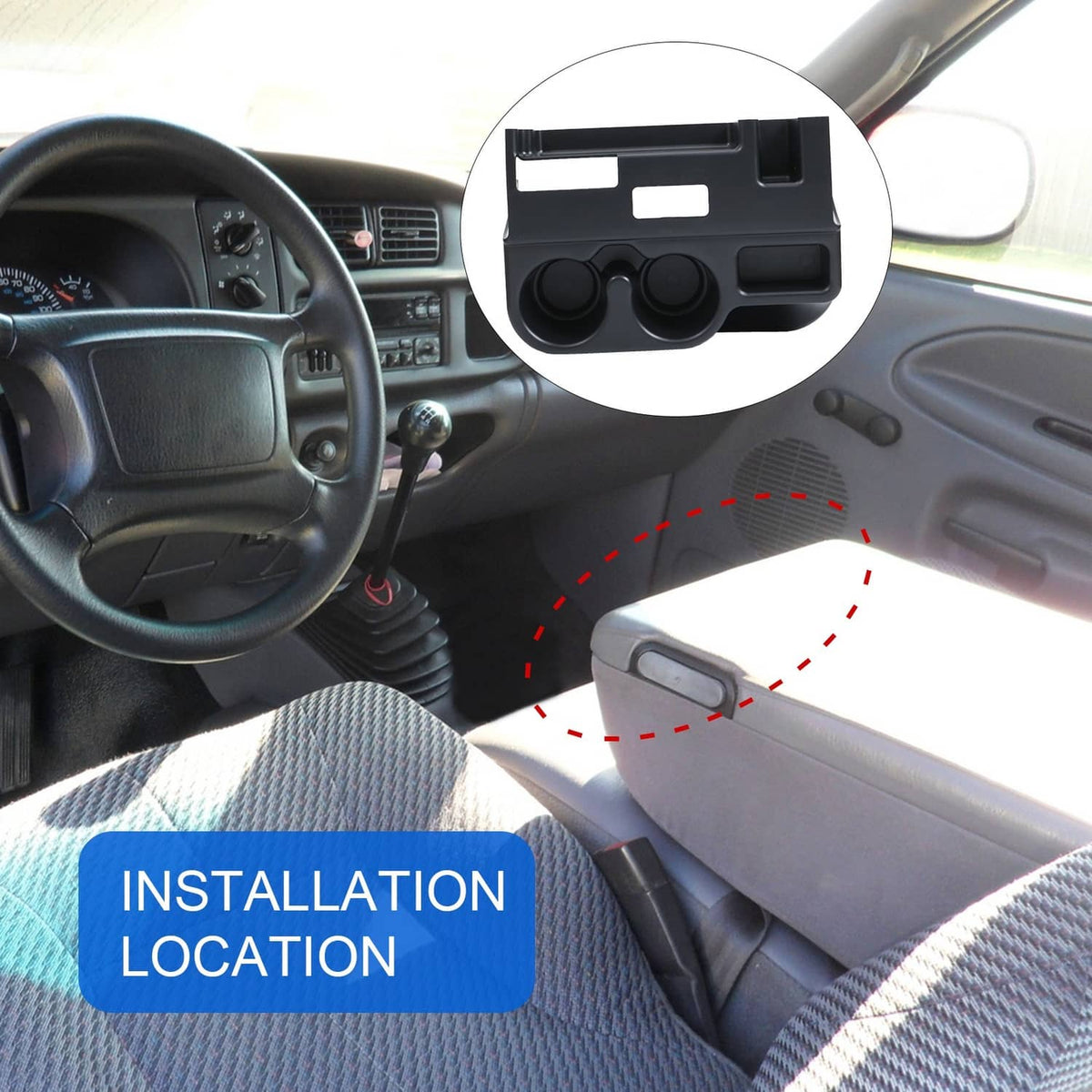 Solidspare Cup Holder Center Console Organizer For 1999 2000 2001 Dodge Ram 1500/2500/3500
