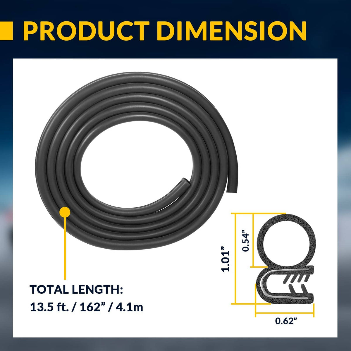 Solidspare R60-6001-650 Door Seal Weatherstrip 13ft for Peterbilt 377/359/370/380 1986-2007