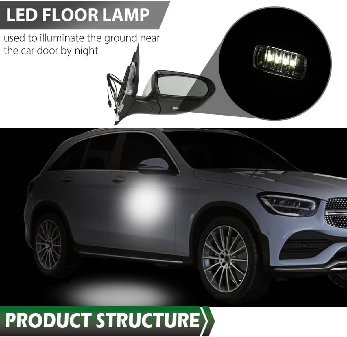 Solidspare New Right Side Mirror Heated Blind Spot For 2016-2021 GLC Class GLC300 Mercedes