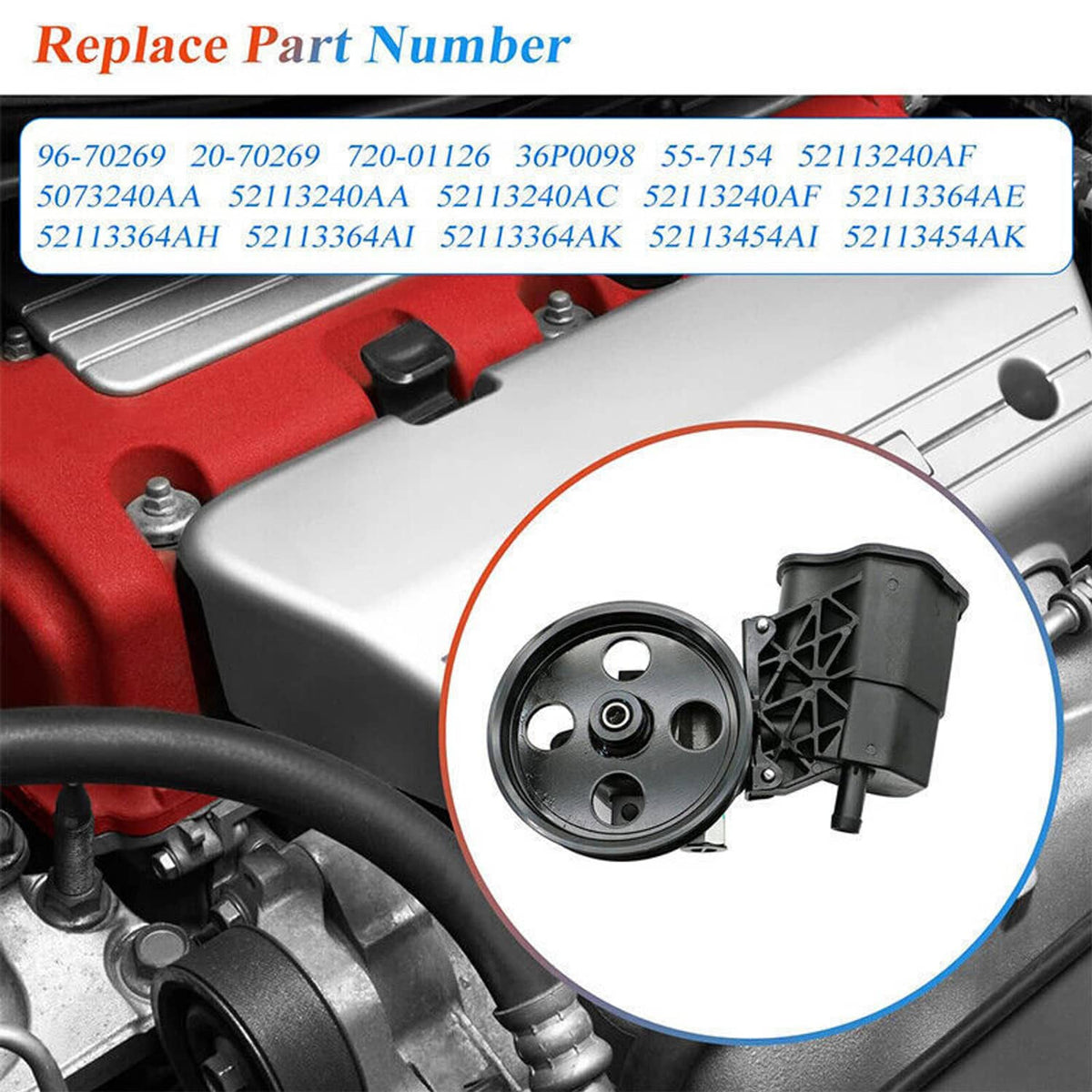Solidspare New Power Steering Pump w/ Reservoir & Pulley For 04-07 Dodge Ram 1500 3.7L 4.7L