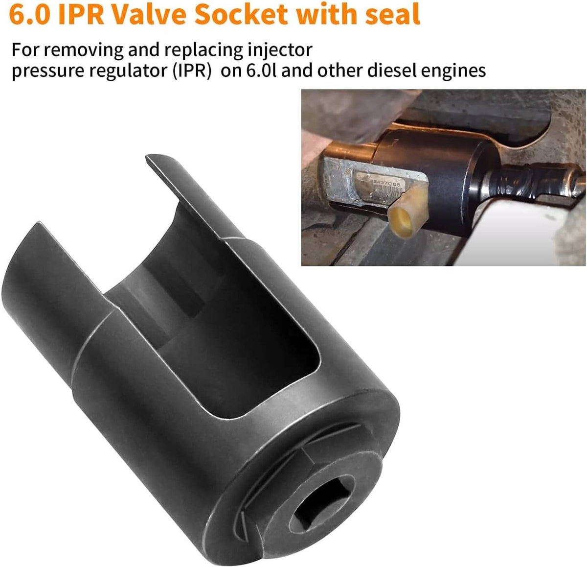 Solid Spare Socket Remover Installer Tool Fits for 2003-2010 Ford Powerstroke 6.0L