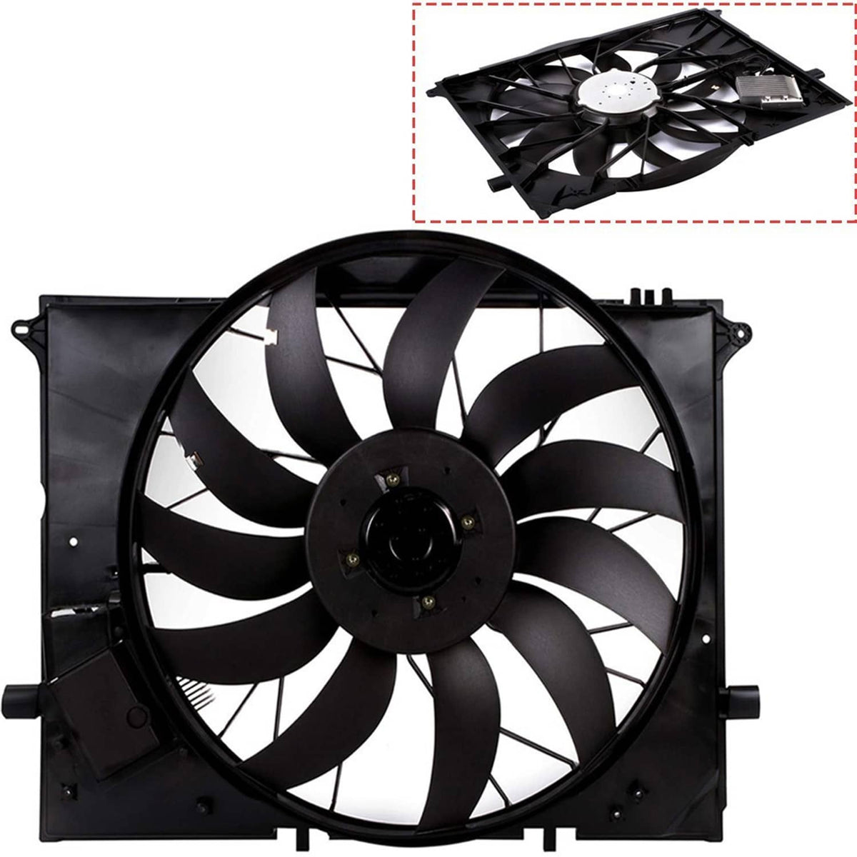 Solidspare Radiator Cooling Fan Assembly 2205000193 For 2000-2006 MERCEDES-BENZ S430 S500
