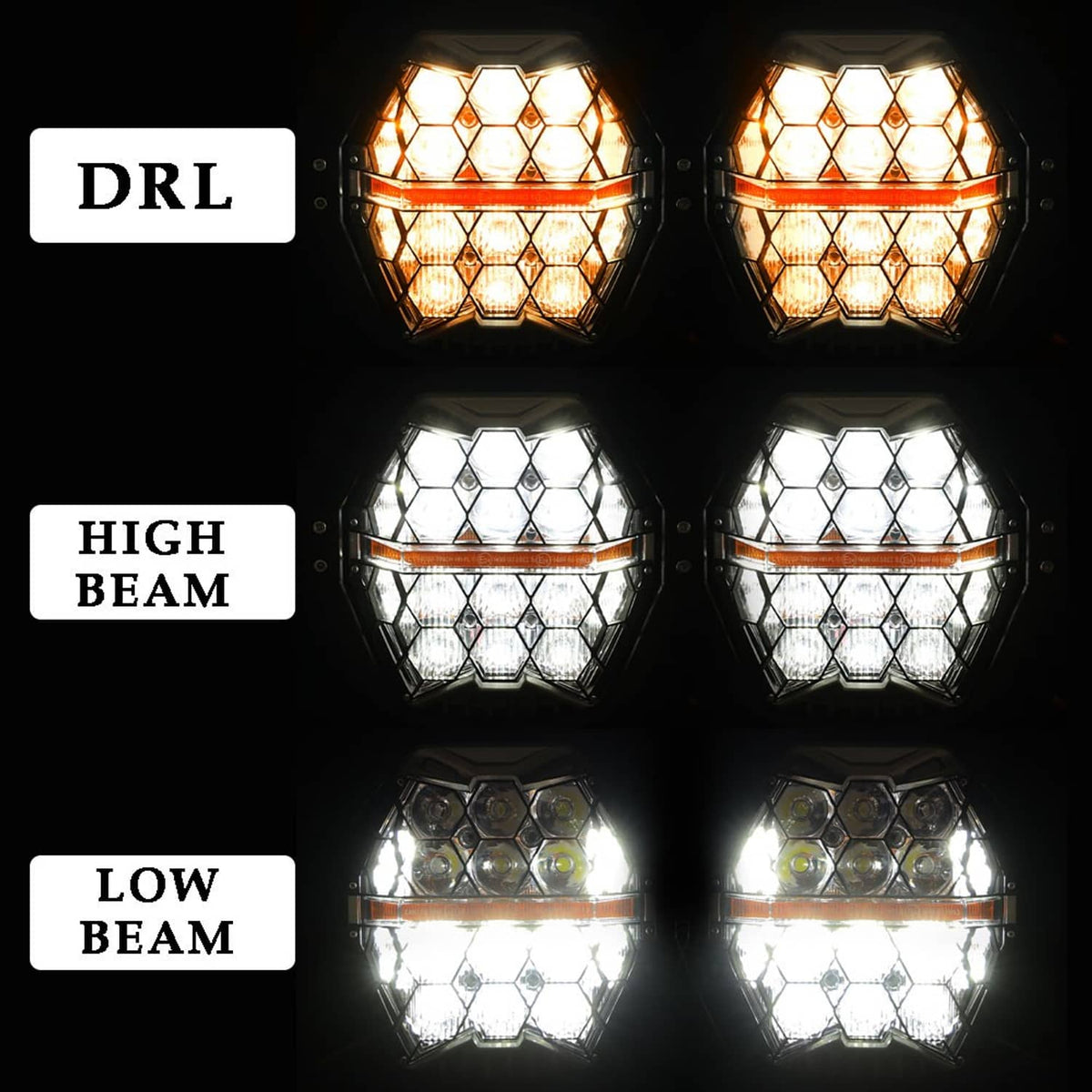 Solidspare Dual LED Headlight Lamp Projector For Harley Road Glide Special FLTRXS 2015-2024