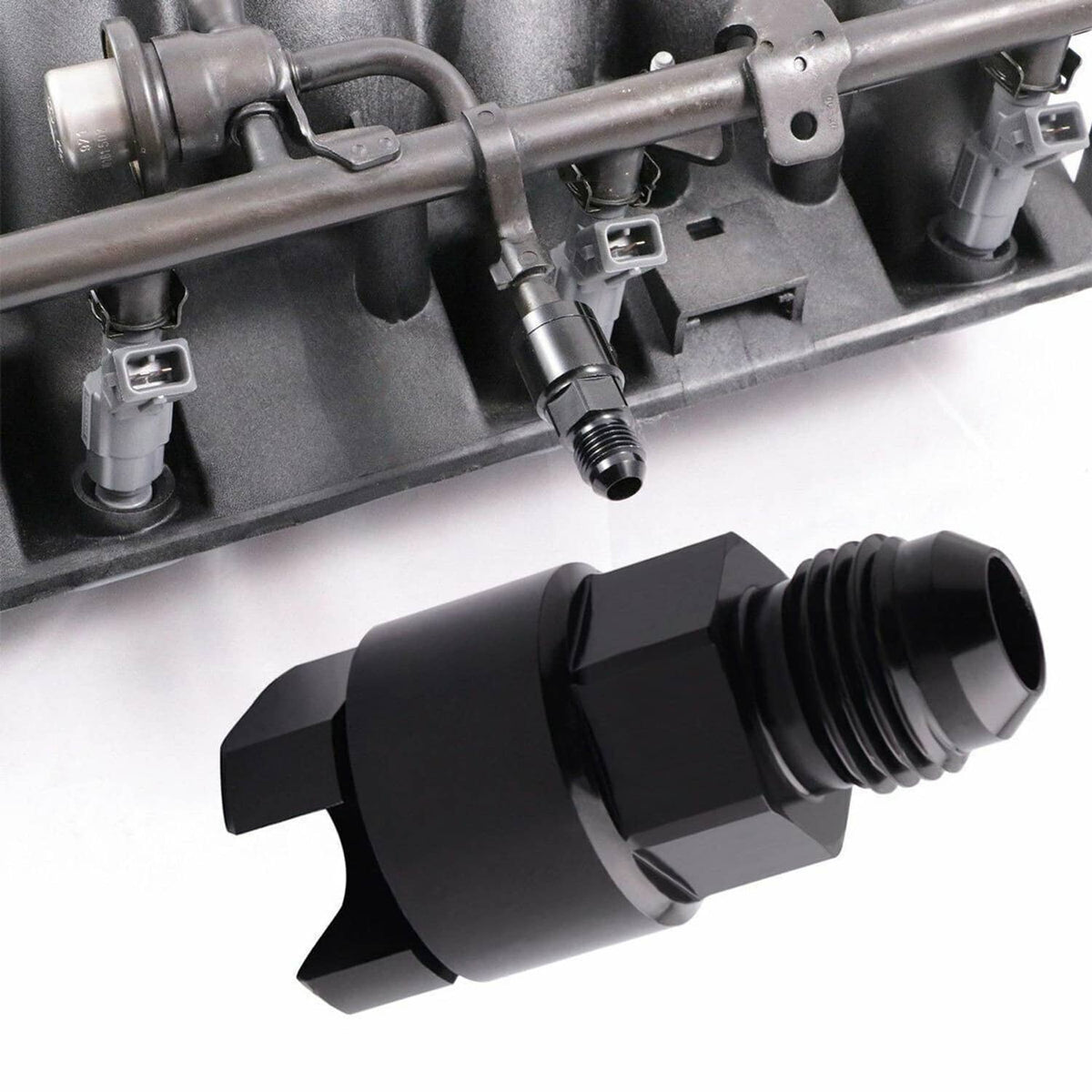 Solidspare 2Pcs 6AN AN6 Fuel Adapter Fitting to 3/8 GM Quick Connect w/Thread EFI Female LS