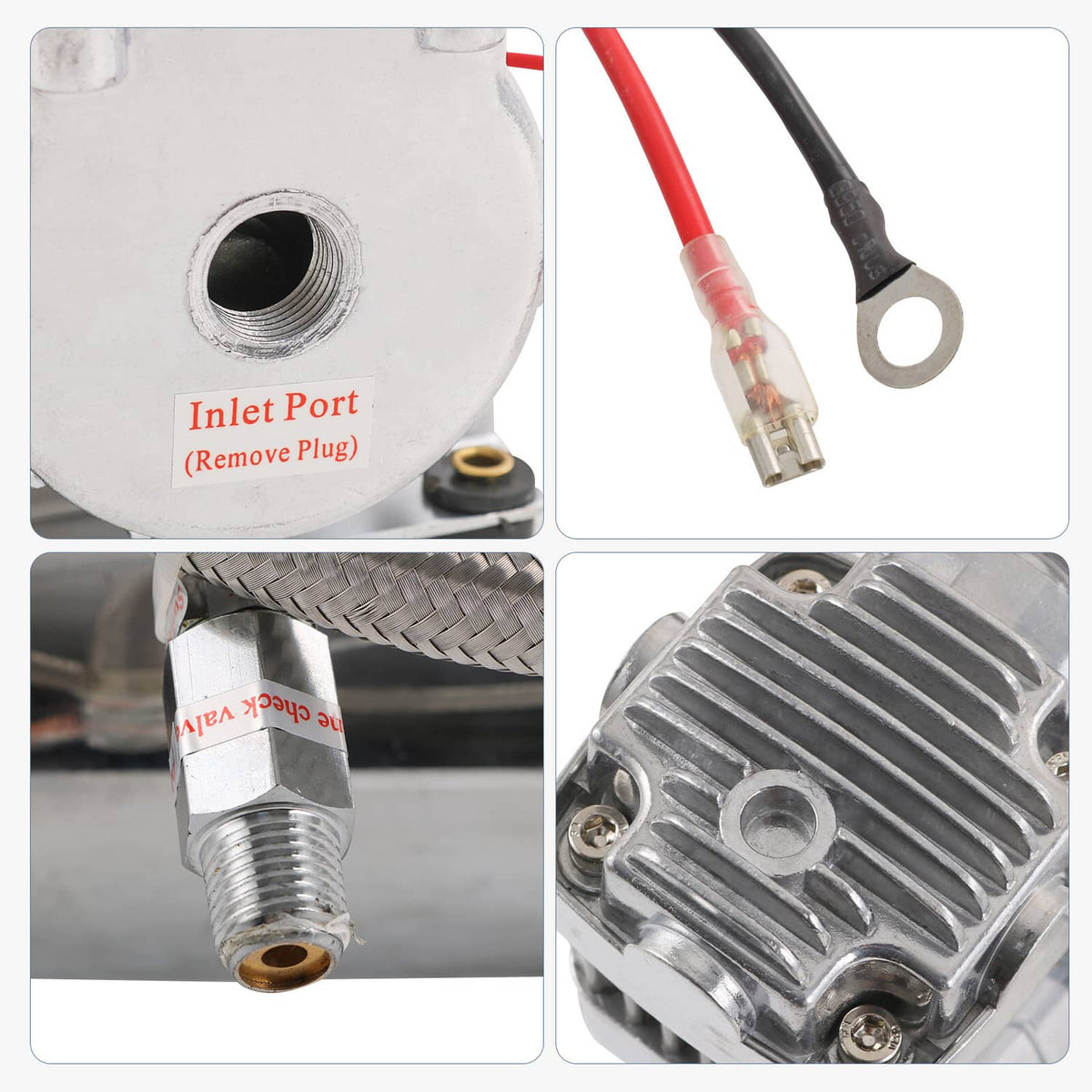 Solidspare 150 PSI AIR COMPRESSOR 1 /4″ HOSE KIT FOR TRAIN HORNS BAG SUSPENSION FOR 12V