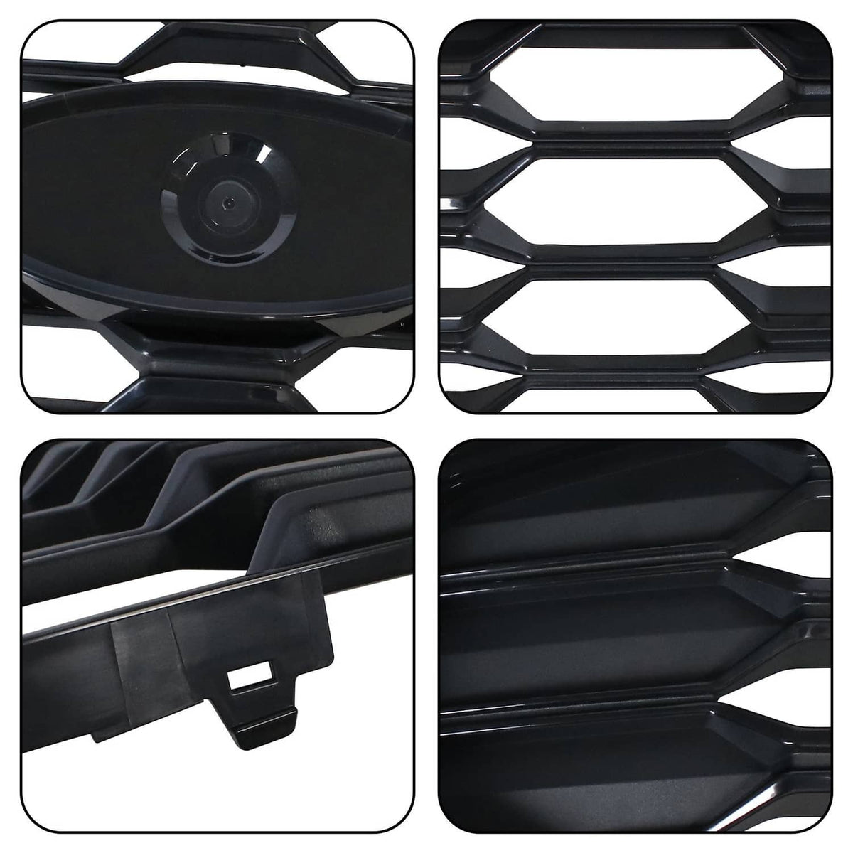 Solidspare For 2023-2025 Ford Escape ST-Line Front Black Grille W/O Radar Holes PJ6Z8200E