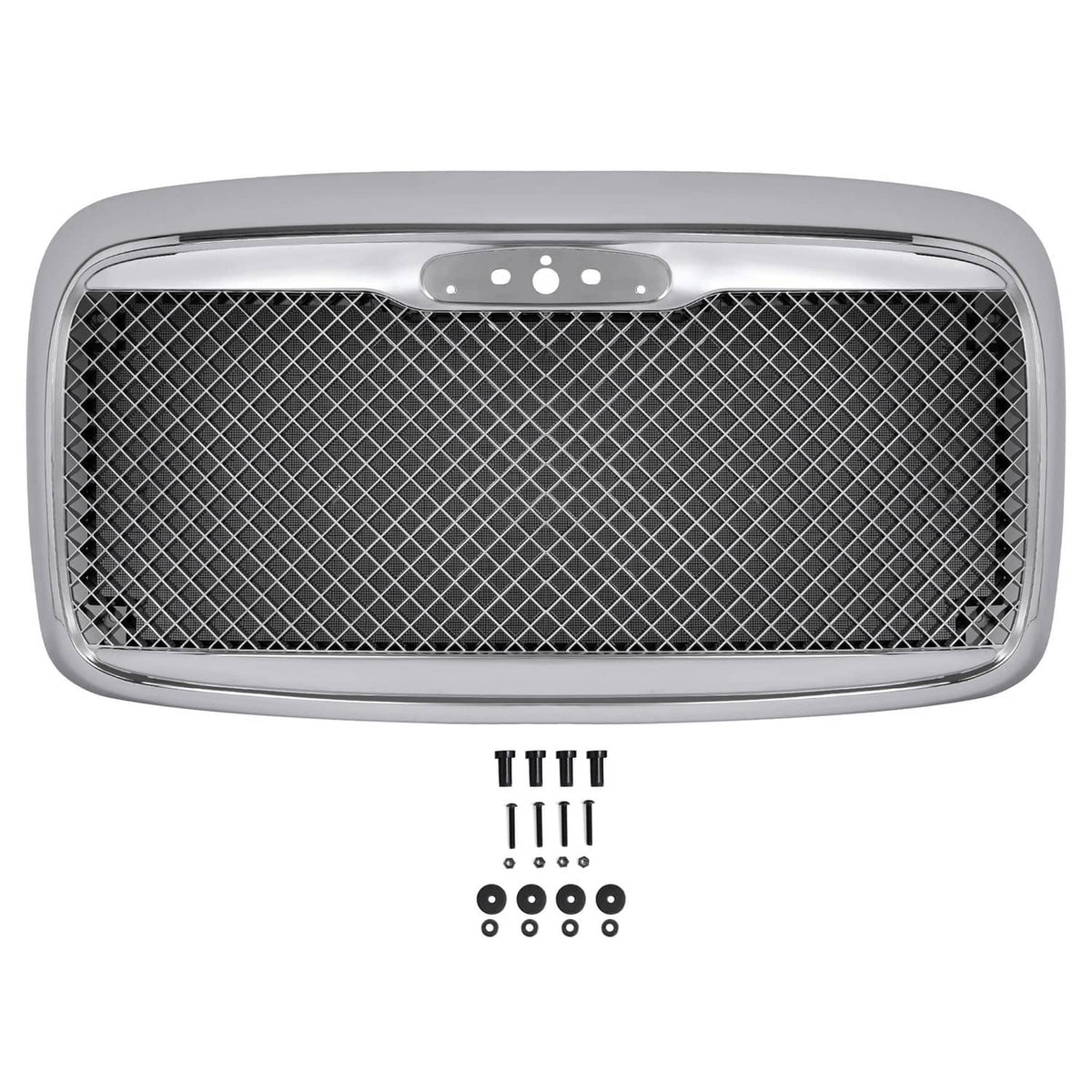 Solid Spare Fits 00-12 Freightliner Columbia Front Grille W/BUG Screen Chrome Mesh Style