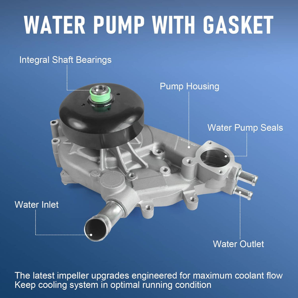 Solidspare Water Pump W/ Gasket Fits Chevrolet GMC Tahoe Yukon 4.8 5.3 6.0 L Vortec