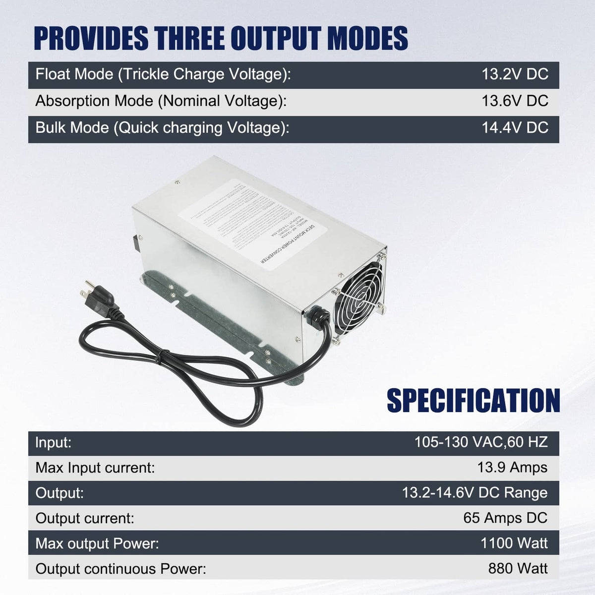 Solidspare WF-9865 65 Amp Power Converter Charger RV Trailer Camper WF-9865-AD-CB WF-9800