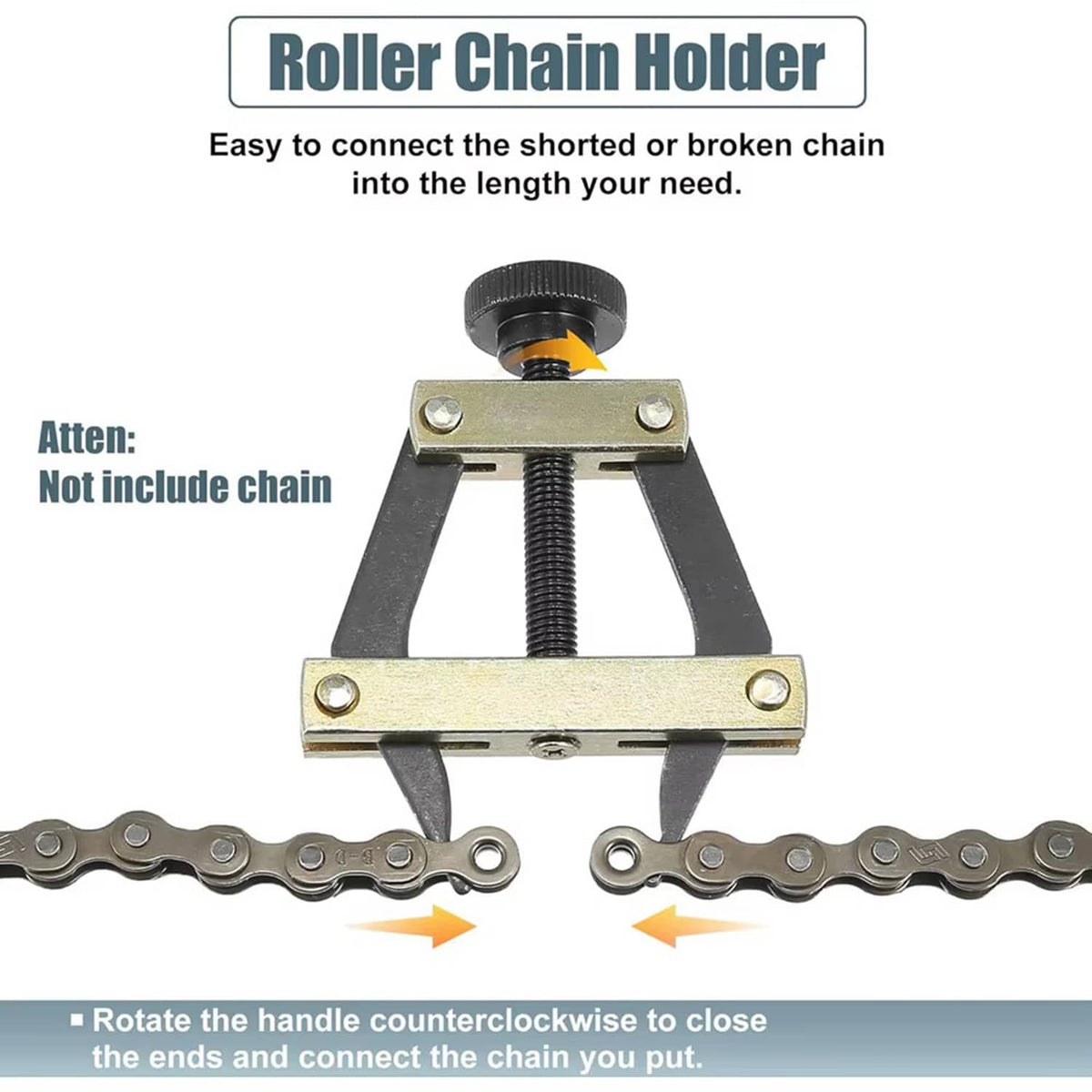 Solid Spare Roller Chain Tool Kit Breker Cutter + Puller Holder #25 - #60