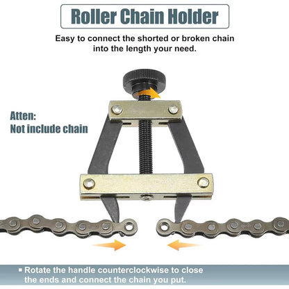Solid Spare Roller Chain Tool Kit Breker Cutter + Puller Holder #25 - #60
