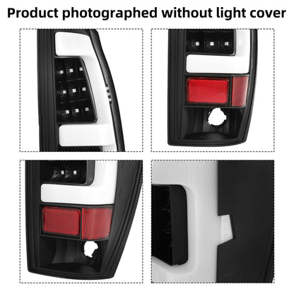 Solid Spare Black Smoke For 02-06 Chevy Avalanche 1500 2500 LED Tube Tail Lights Brake Lamps