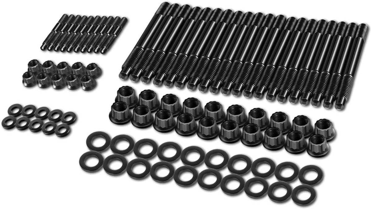 Solidspare Head Studs Bolts Kit Black For 2004-2020 Chevy GM 4.8L 5.3L 5.7L 6.0L 6.2L 7.0L