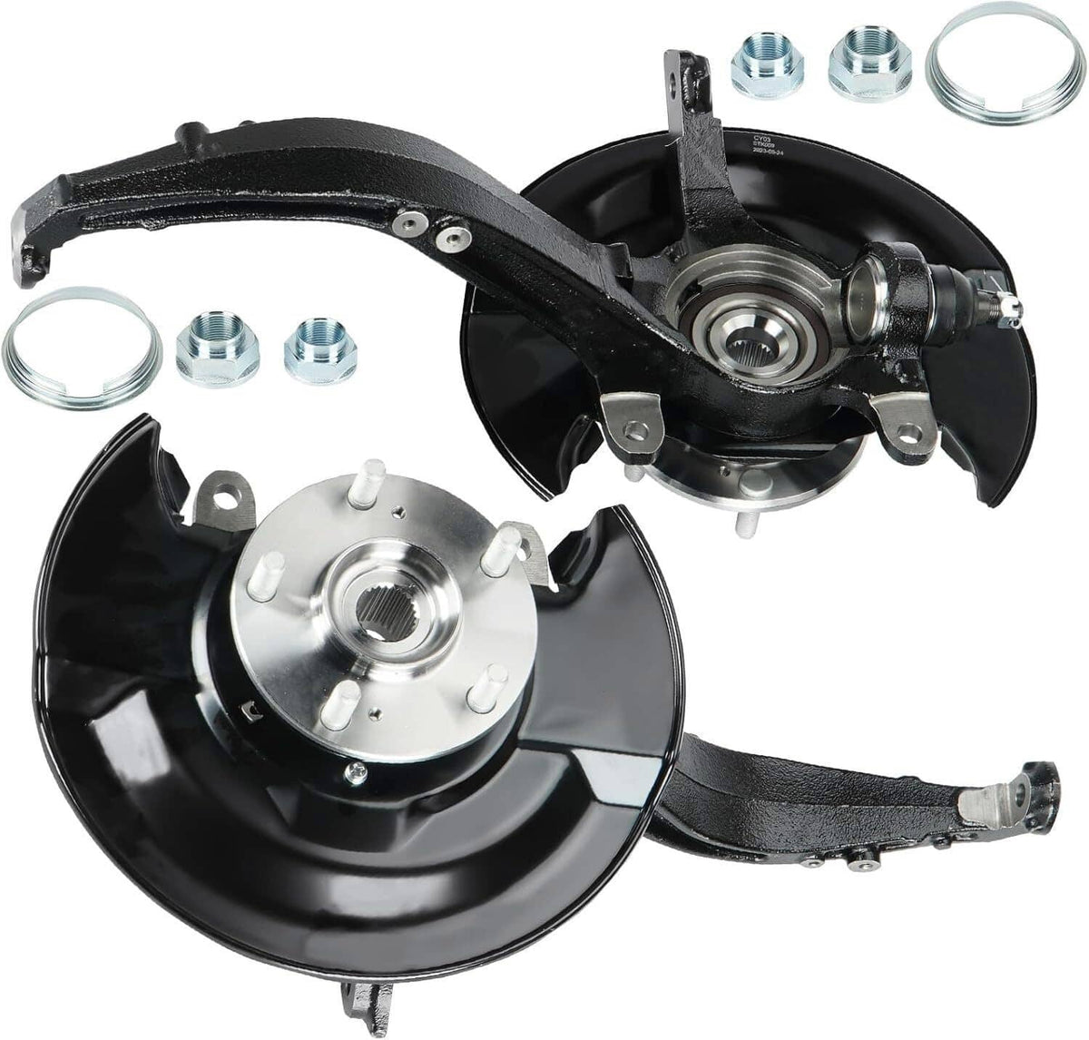 Solidspare Front Steering Knuckles & Wheel Hub Bearings for 2009 2010-2012 Honda Accord TSX