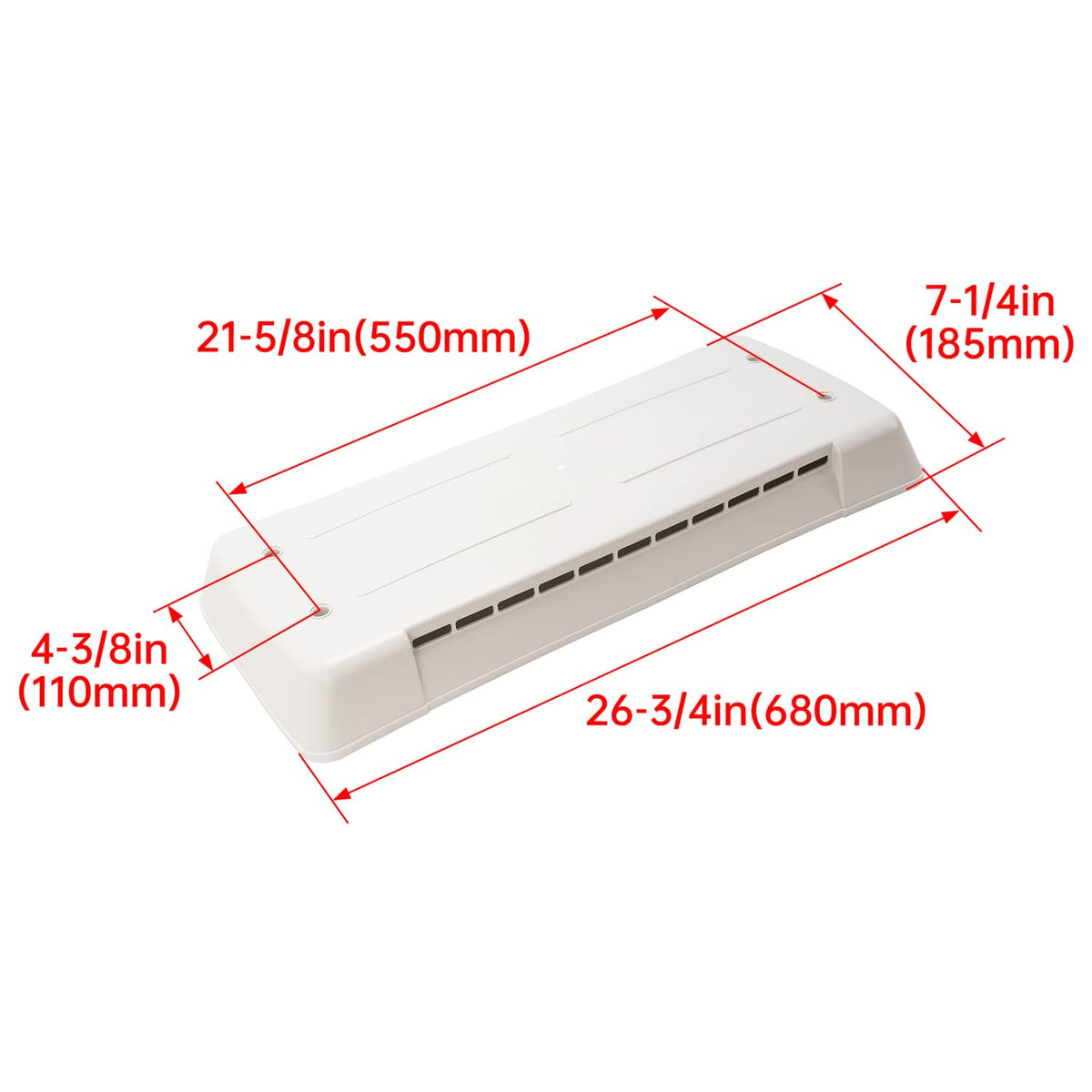 Solidspare White Vent Cover #65528 w/ mounting hardware For Dometic Refrigerator Vents