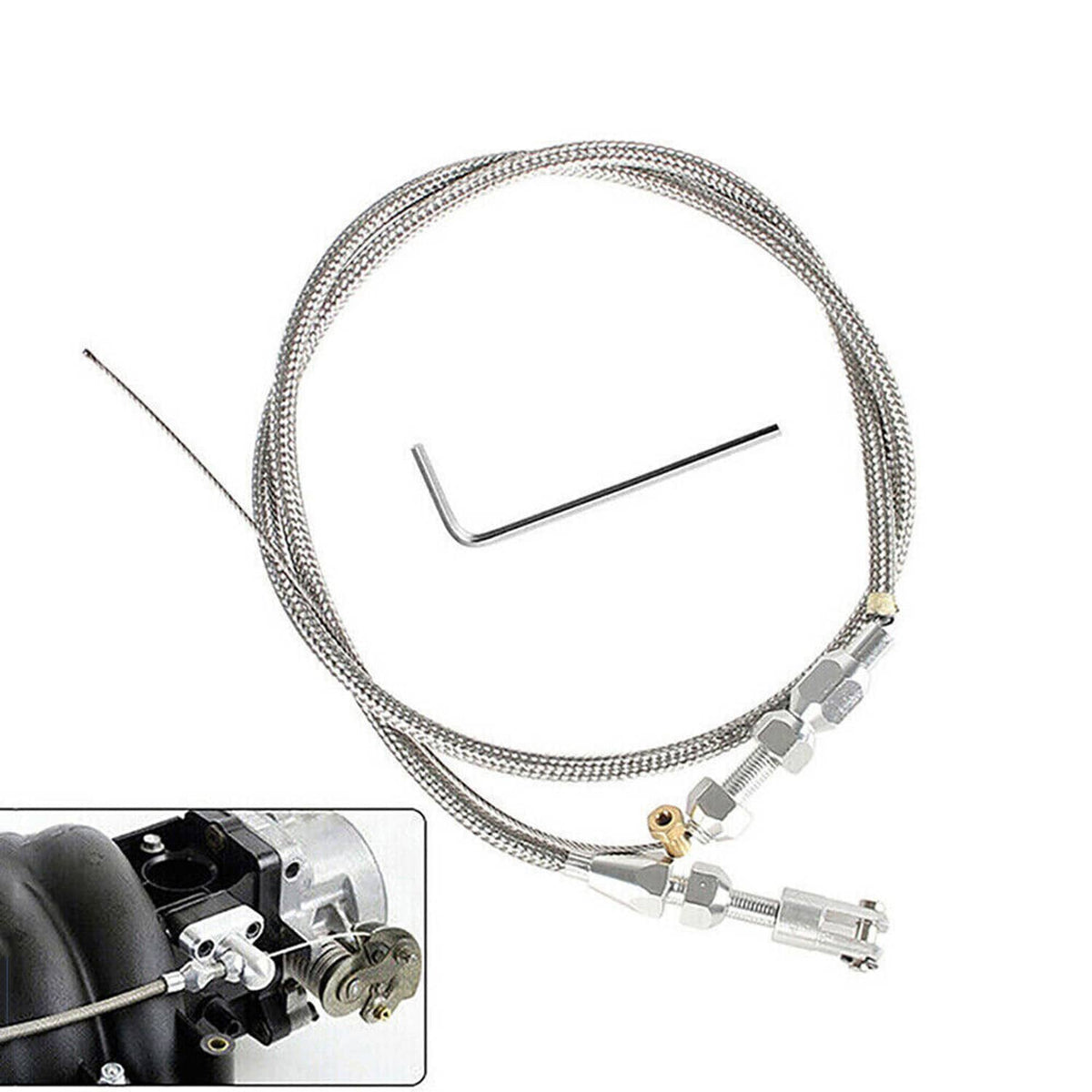 Solidspare LS 92MM Throttle Body with Position Sensors TPS IAC & Throttle Gas Cable Kit