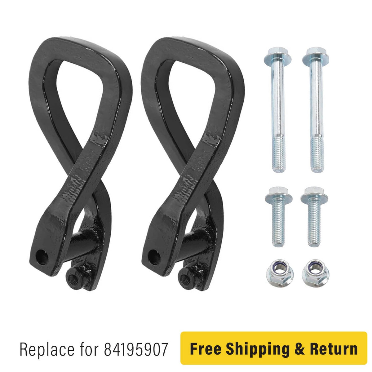 Solid Spare Heavy Duty Front Car Tow Hooks w/ Bolts For GMC Sierra 1500 2019-2026 Black
