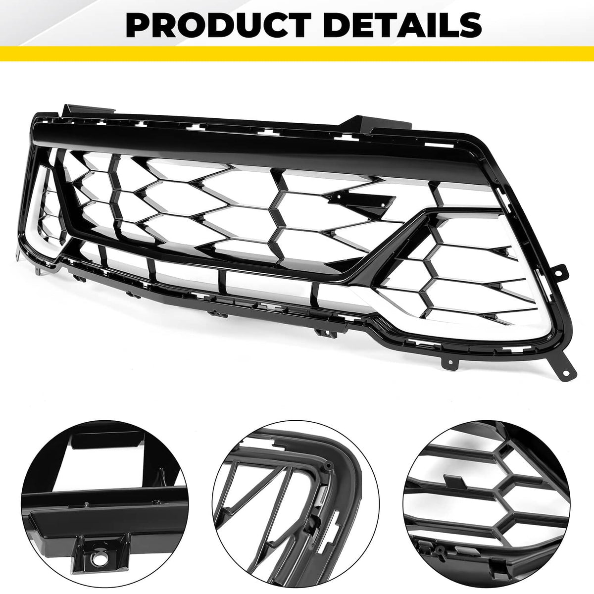 Solid Spare Front Bumper Lower Grille Mesh Grill For 2016-2018 Chevrolet Camaro SS #84040593