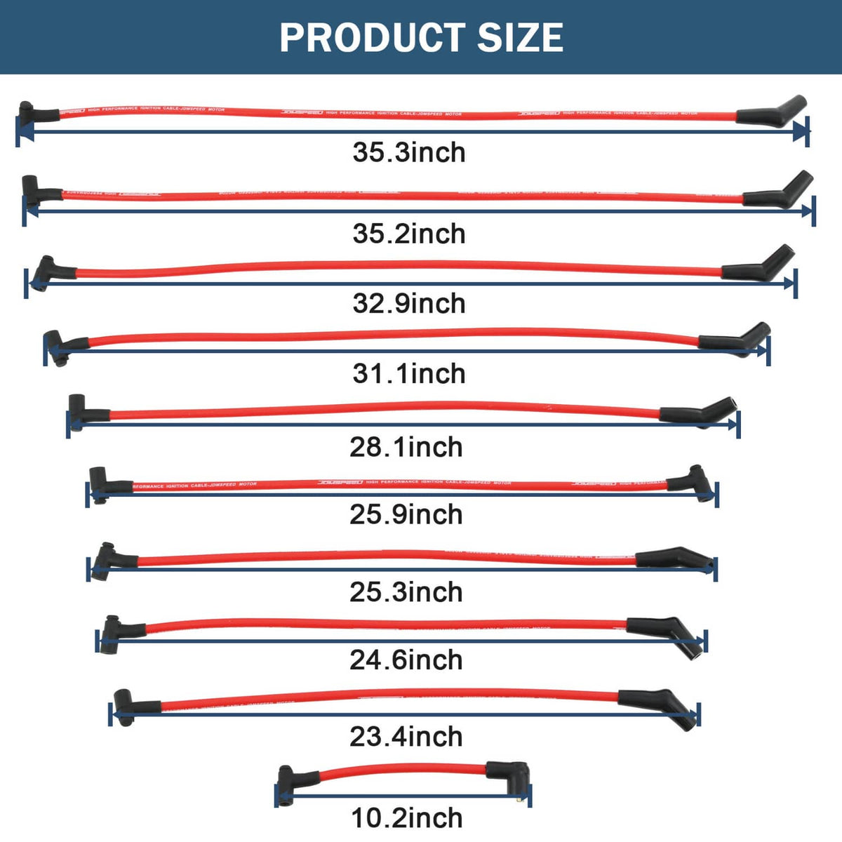 Solidspare Red Engine 10.5mm Racing Spark Plug Wires Set for Ford 5.0L 5.8L, SB SBF 302