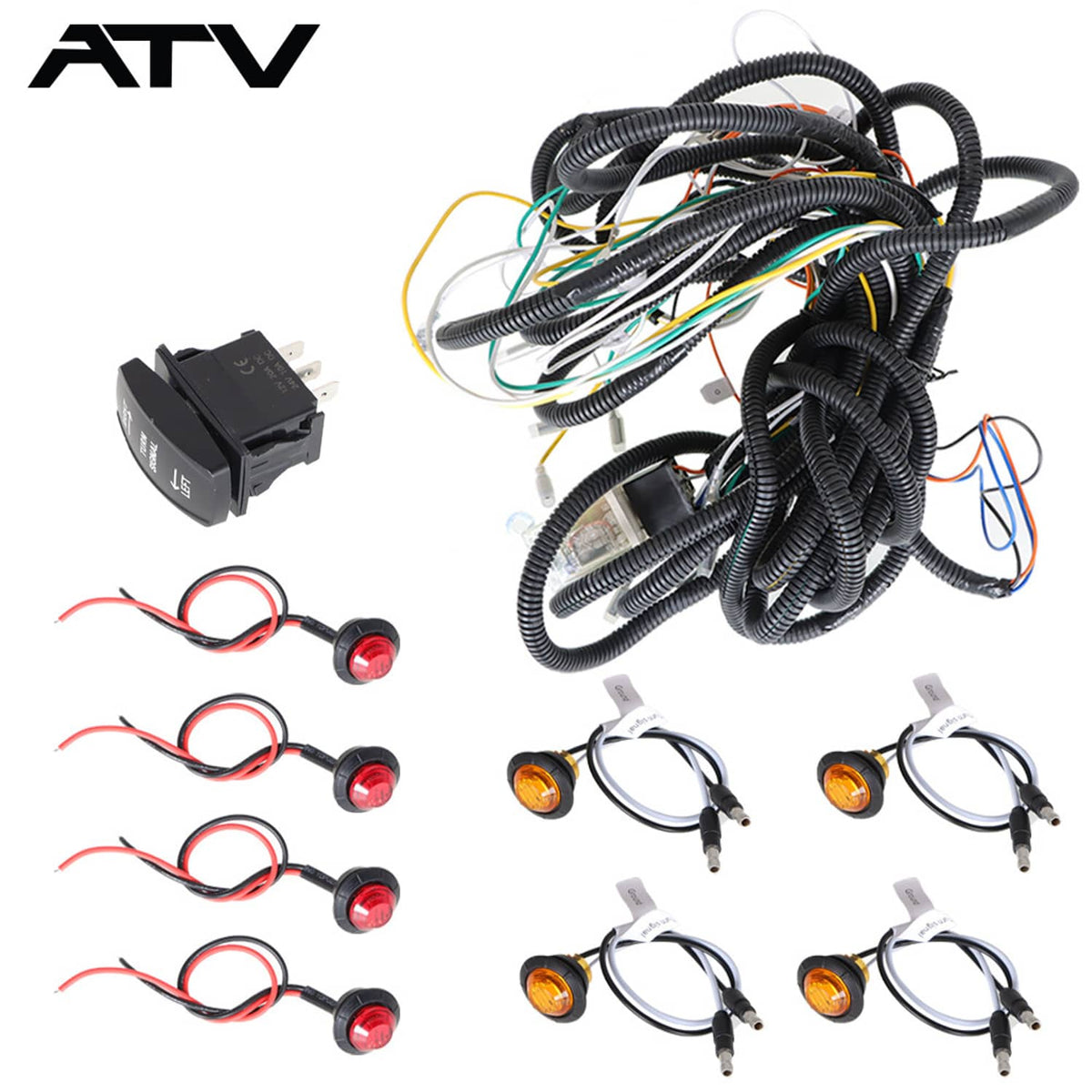 Solidspare Generic Street LED Rocker Switch Turn Signal Kit For SXS Kawasaki Mule Teryx 4