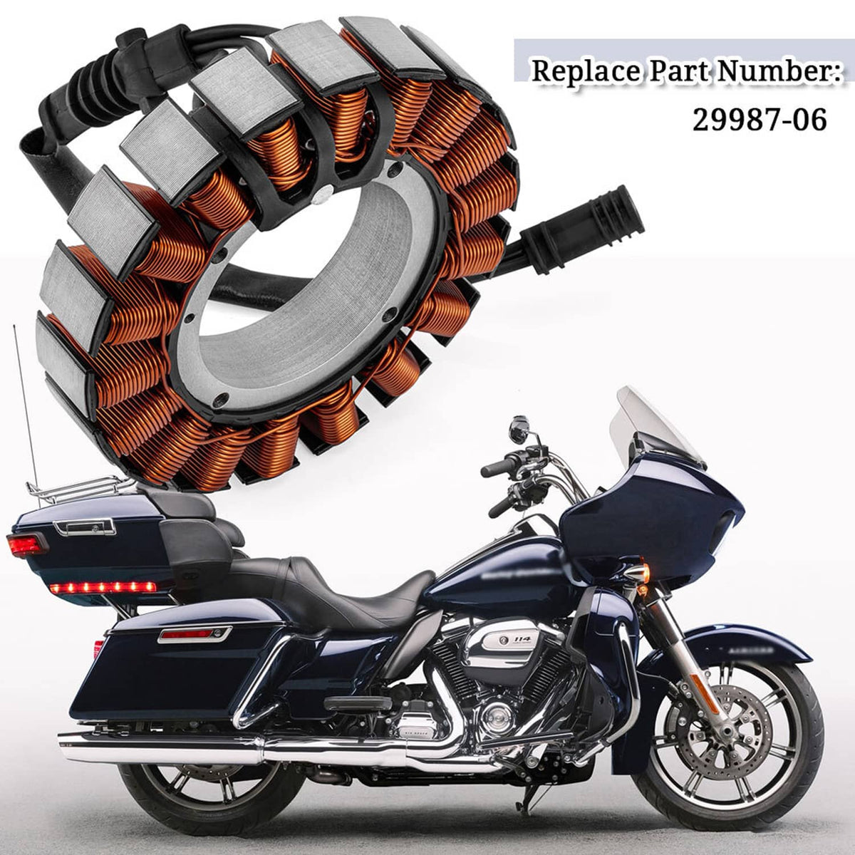 Solidspare 3Phase Stator For Harley Electra Glide Road King Street Glide 29987-06 29987-06A