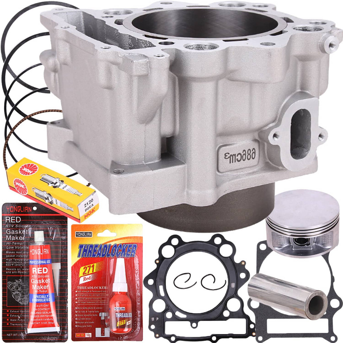 Solidspare 686cc Cylinder Piston Top End Kit for Yamaha Raptor Grizzly Rhino 660 2001-2008