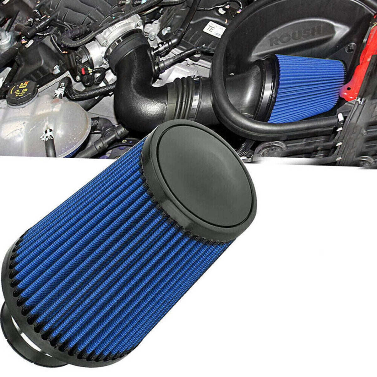 Solidspare New 4'' 102mm Long High Flow Inlet Cone Dry Filter Cold Air Intake Replacement