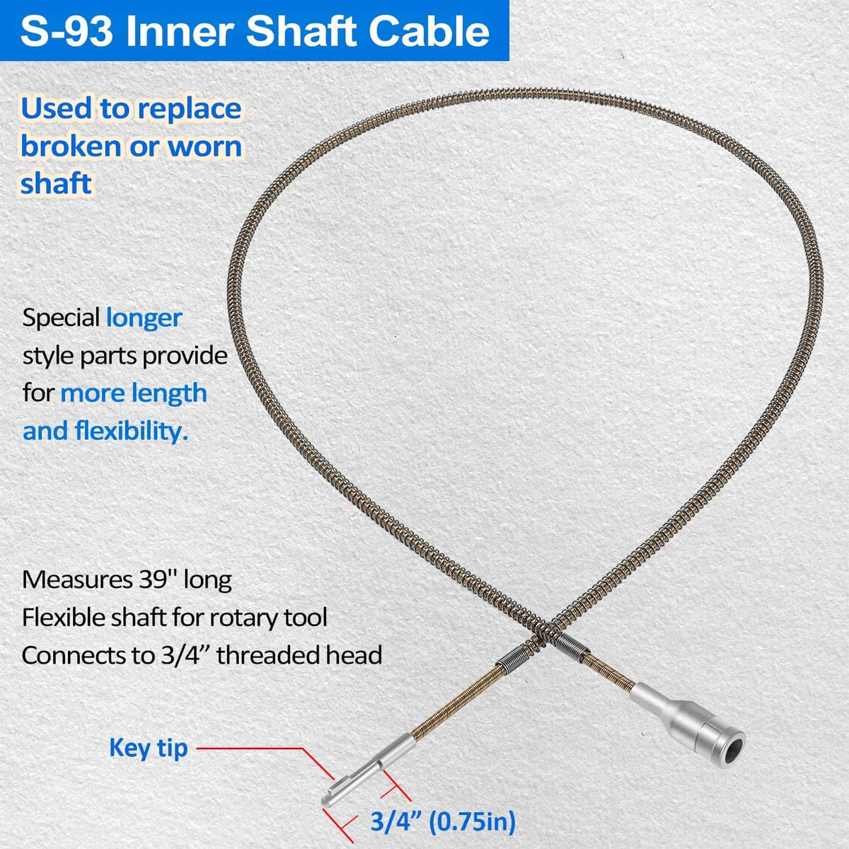 Solid Spare For Foredom Flexshaft Inner Shaft & Outer Sheath Set for CC LR S SR TX Series