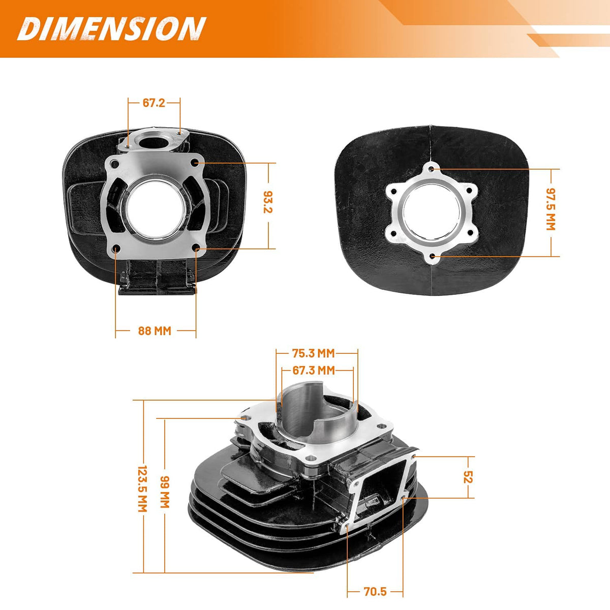 Solidspare Top End Kit 1988-2006 Fit For Yamaha Blaster 200 YFS200 Cylinder Piston Gasket