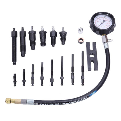 Solidspare 16 Pcs Diesel Engine Compression Gauge Tester Cylinder Pressure Test Tool Kit