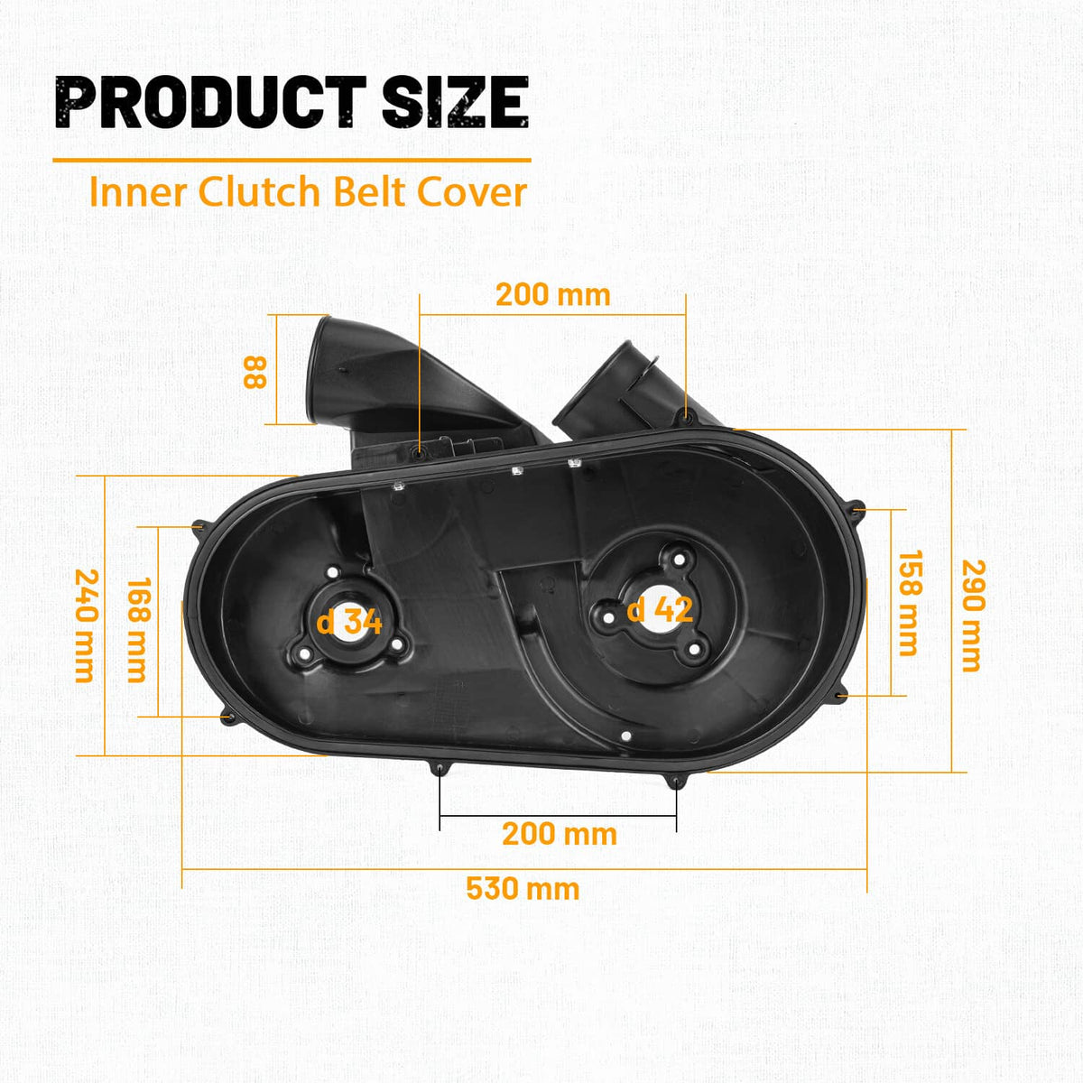 Solidspare 2635158 2635611 Outer + Inner Clutch Belt Cover for Polaris RZR XP 1000 S 4 UTV