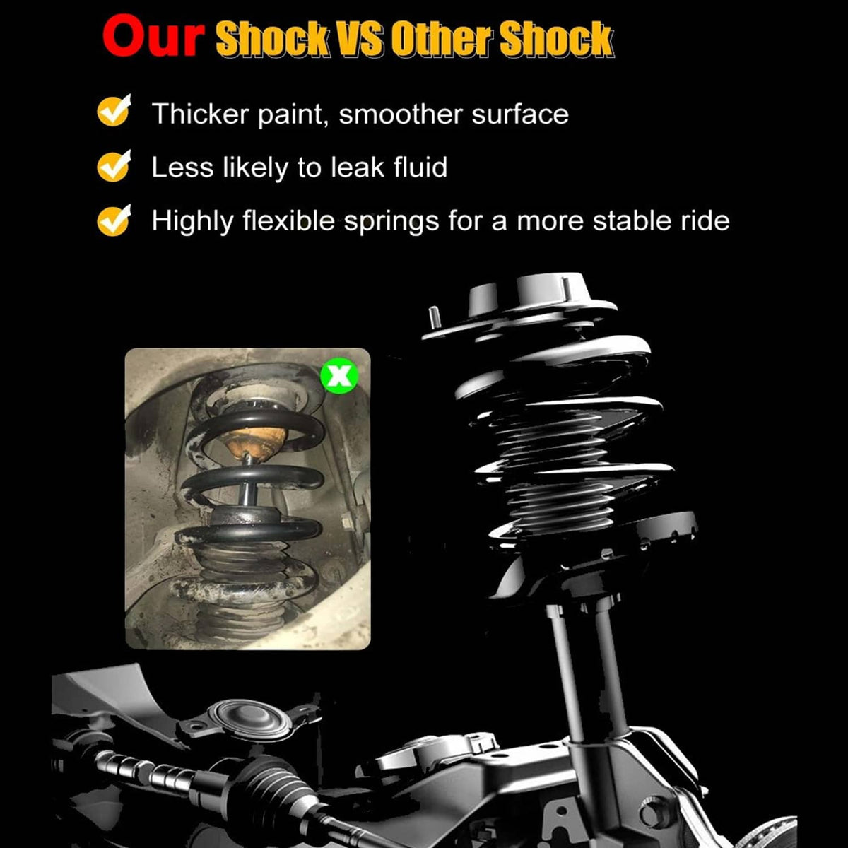Solidspare Set 4 Front & Rear Complete Shocks Struts For 2008-2012 Honda Accord 2.4L 3.5L