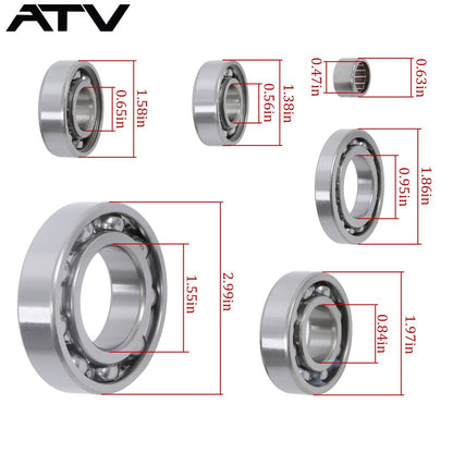Solidspare 822236 HR00055/HR00057/K078 For Honda TRX 350 Bearing Kit Bearing+Oil Seal 00-06