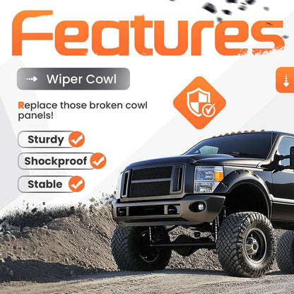 Solidspare Wiper Cowl Panel For Ford F250 F350 2008-2010 7C3Z-25022A69-AA 7C3Z-25022A68-AA